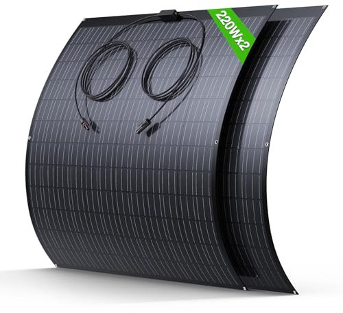 BLZLDD 480W Flexible Solarpanel, 2x 240W Solarmodul, IP67 Wasserdicht Photovoltaik, Solar Panel für Wohnmobil, Balkonkraftwerk, Camping, Boot