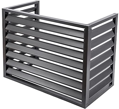 Aluminum Privacy Fence Screen for Air Conditioner Lattice Panels to Conceal Outdoor AC Unit and Trash Enclosure Dark Grey (100x50x70cm)