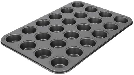 Fockety Moule à Cupcakes Antiadhésif de 24 Tasses, Plaque de Cuisson à Muffins en Acier au Carbone pour la Cuisine Domestique, Conception de 24 Petites Tasses avec Finition Brillante,