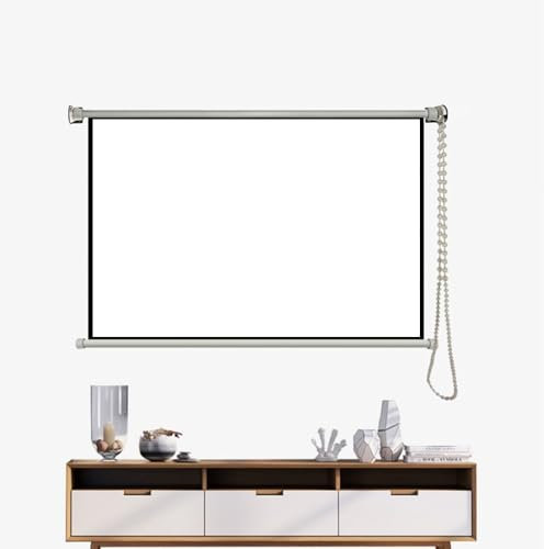 RTVGNSZSJL Manual Pull Down Projector Screen 40 50 60 72 Retractable Wall Ceiling Mount Projection Screen HD 4K Portable Movie Screen(4:3,40inch)