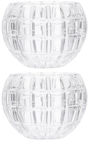 Cabilock Eleganter Kerzenständer Aus Glas Für Das Candlelight Dinner 2er-Set Für Hochzeiten Partys Heimdekoration Und Modisch