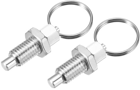 PATIKIL 2 Pcs Perno Con Anillo De Tracción M10x1.5 Acero Inoxidable Perno Indexable Retráctil Con Resorte Para Moldes Gabinetes Equipos
