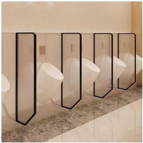 FLEPYHB Urinal-Trennwand Aus Gehärtetem Glas, Herren Urinal Privacy Baffle mit Edelstahlrahmen, Wandmontierte WC-Sichtschutzwände für Bad/Hotel/Public