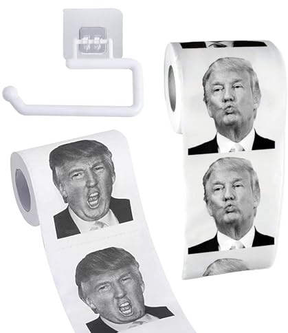 2 Rollen Trump Toilettenpapier,mit 2 Skurrile und Witzige Designs Klopapier | WC Papier Lustig,Weich Bedruckt,Lustiges Geschenk