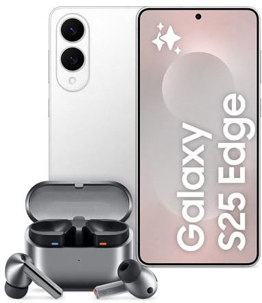 Samsung Galaxy S25 Edge con Galaxy Buds3 Pro Graphite, Auricolari in-ear True Wireless, Smartphone AI con 3 anni di Garanzia del produttore, RAM 12GB, 512GB, 3.900 mAh, Titanium Silver