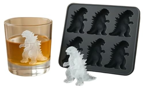 Eiswürfelform Silikon Lustig, Lebensmittelqualität Eiswürfelbehälter, Erschaffe 6 Monster Gleichzeitig Eiswürfel, Ice Cube Tray für Cocktails, Whiskey und Andere Getränke (Schwarz)