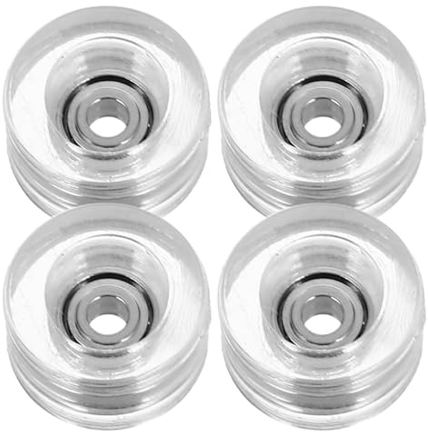 4 Stück Finger Skateboard Ersatzräder mit Kugellagern, Kunststoff Metall | Einzigartige Räder für Fingerboard, Leicht und Schnell Montiert, Skateboard Wheels Zubehör
