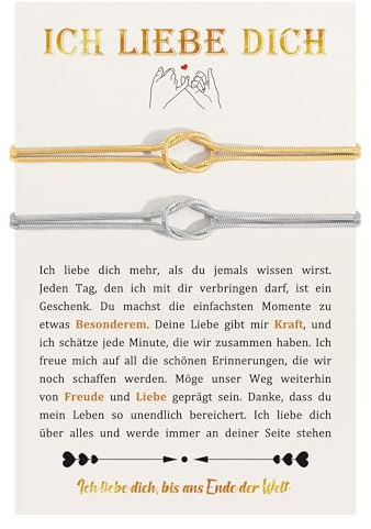 CheersLife Partner Geschenke für Beide Pärchen, Freundschaftsarmbänder | Valentinstagsgeschenk für Frau Freundin Jahrestag Geschenk für Ihn Geschenk für Mann Freund Hochzeitstag Geburtstag Jahrestag