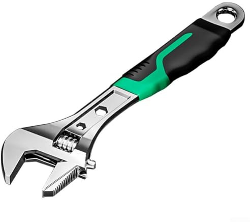 Set di 4 chiavi regolabili da 8 38,1 cm con manico antiscivolo, struttura resistente in acciaio al cromo vanadio per riparazioni professionali e progetti fai da te (38,1 cm)
