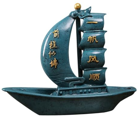 VICASKY Sailboat Adornment Resin Decorative Ornament Sailboat-shaped in Creative Decoration Blue, Multifunctional Desktop Tabletop for Homes and Offices