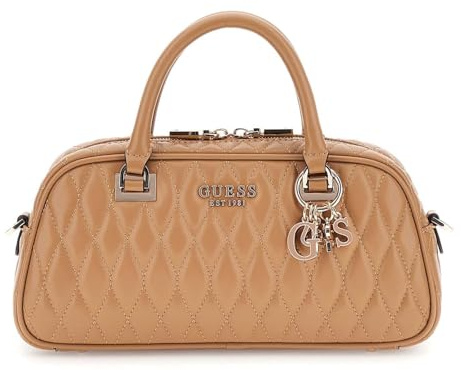 GUESS Handtasche Umhängetasche Valla Satchel Bag Beige hellbraun