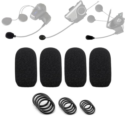 Voarmaks Paquete de 4 fundas de micrófono compatibles con el sistema de micrófono SENA SRL para casco Shoei Neotec 2, para Sena SMH10 20s 30s 50s 60s 30k 3S SMH5 filtro pop de esponja de micrófono +