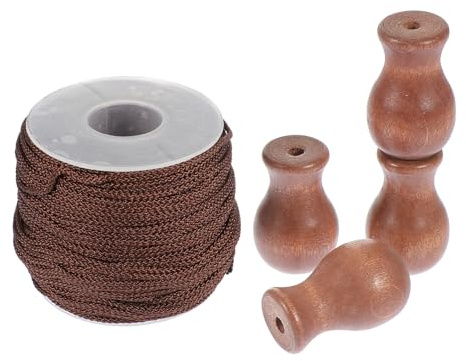 FIXOSHEE Cordon Tressé pour Stores à Perles en Bois 1,8 Mm 50 Mètres Corde à Rideau à Suspendre De Rideaux Compatible Stores Romains Et Aluminium Usage Domestique Lot