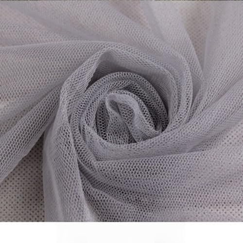 WANYI 200×160cm Netzstoff Soft Mesh Stoff zum Nähen Dekostoff Tüll Meterware Tüllstoff Drapierstoff für DIY Nähprojekte Kleidung Hochzeit Vorhang Hochzeitsbogen(Grau)