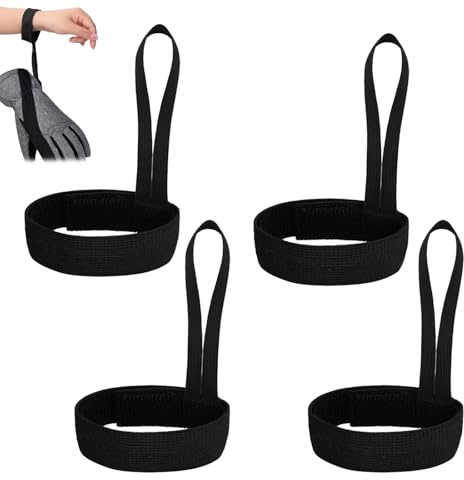 BSITSSS 4 Correas para Guantes de Esquí, Correas de Muñeca para Guantes de Esquí Antipérdida, Correas Antipérdida para Guantes deEsquí, Equipo Deportivo de Esquí, Accesorios de Guantes(Negro)