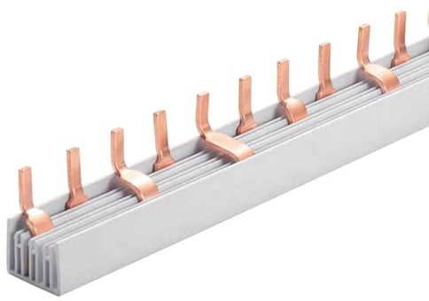Pettine Alimentazione Da 1 Metro, Per Collegamento Quadro Elettrico, 3P+N 54 PIN Moduli 1000mm, Barra Collettrice per Interruttori Magnetotermici e Differenziali, BusBar Modulare 63A