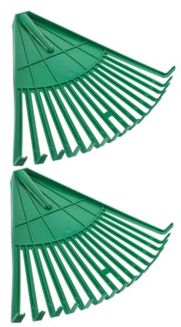 DOITOOL Rastrillo de Césped de Plástico para Jardín, Repuesto de Cabezal de 2 Piezas, Herramienta de Jardinería Ergonómica para Recoger Hojas y Limpiar Césped, Uso en Patio y Jardinería