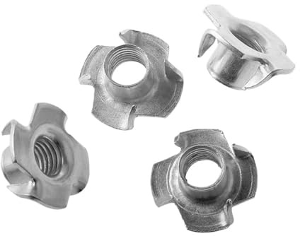 Dado a quattro artigli zincato, Dado a quattro griffe M3 M4 M5 M6 for altoparlante a T a con inserto cieco for ferramenta for mobili in legno(M3x6mm,5PCS)