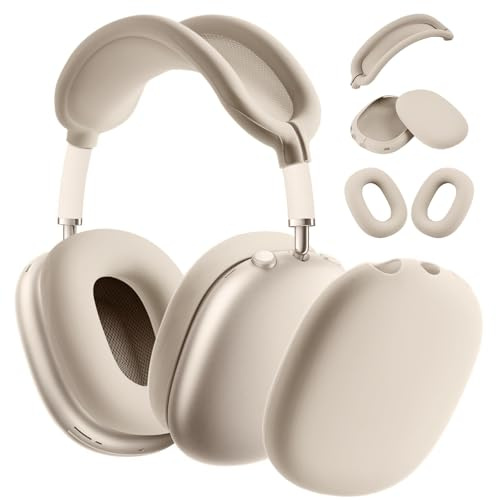 Ainiv Custodia Protettiva Compatibile con Airpods Max, Protegge le Cuffie da Graffi e Danni, Resistente Agli Urti e ai Graffi, Accessori per Cuffie, Morbido Silicone Antigraffio - Beige