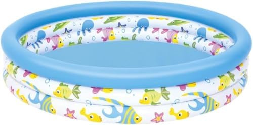 Ocean Life Kids Inflatable Paddling Pool 48 x 10 Inch – Multi-Coloured Garden Splash Pool for Toddlers & Children, Easy Setup Outdoor Summer Water Play