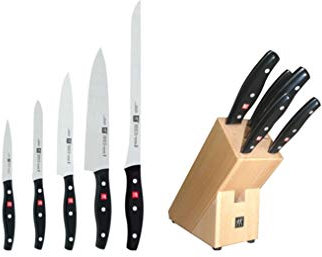 Zwilling TWIN POLLUX - Bloque para 5 cuchillos con hoja endurecida al frío Friodur, acero inoxidable