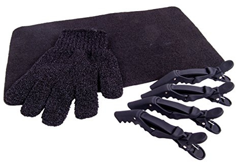 Heat Protection Glove, Black Heat proof Mat & 4 x Cloud 9 Clips For use with GHD & Cloud 9