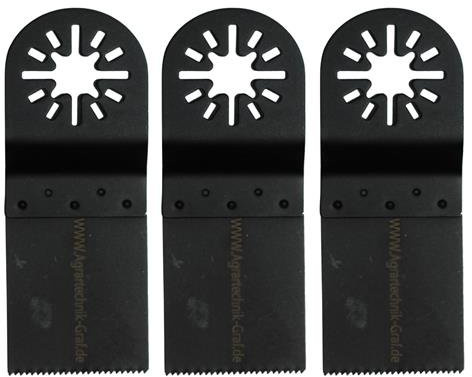 Agrartechnik-Graf Standard Sägeblatt 34 mm für Holz, Plastik und Metalle 3er Set für Fein Multimaster