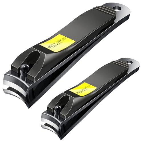 BESTOPE PRO Nagelknipser Set Nagelfeile Nail Clipper Kit für Fingernägel & Zehennägel Nagelzwicker Nagelschneider Scharfe Nagelzange mit Metallgehäuse (2 Stück)