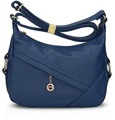 NICOLE&DORIS Donne Messenger Bag Borsa a Tracolla Borsetta Crossbody PU Blu