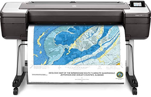 HP DesignJet T1700dr PS 1VD88A, da 111.8 cm, Velocità 116 Stampe A1 all’Ora, Grammatura da 60 a 328 g/m², LAN Gigabit, USB, Wi-Fi, Piedistallo e Doppio Rotolo Incluso, Adobe Post Script 3, Nero