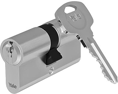 Yale 10-0552-3030-00-2201 30X30 NI YC500+ Cylinder Lock 30 x 30 mm, 5 Pins – Exterior, Interior, Entrance Door – 3 Keys, Nickel-Plated