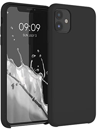 kwmobile Hülle kompatibel mit Apple iPhone 11 Hülle - Silikon Handy Case - Handyhülle weiche Oberfläche - kabelloses Laden - Schwarz