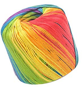 1 Rolle Baumwollgarn Knäuel Garn Färben bunte Baumwollfäden zum Häkeln Hardanger Kreuzstich Nadelspitze Handstickerei 133 Regenbogen