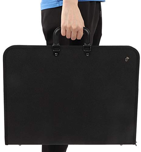 A3 Drawing Board Case,A3 Portfolio Hülle für Malbrett, PVC, tragbar, mit Reißverschluss, Schwarz