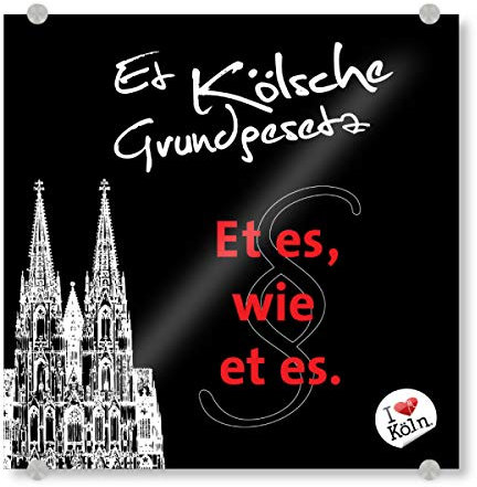 artboxONE Acrylglasbild 50x50 cm Städte/Köln ET ES WIE ET ES schwarz - Bild Kölner Dom