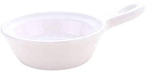 Soup Bowl with Handle Japanese-Style, Soup Bowls in China Porcelain Ceramic Dish for Seasoning Dipping Sauce Baking Mould Steamed Egg Oven Microwaveable Microwave Safe-White-S