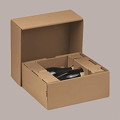 Scatola sicura per spedizione in carta avana porta 2 bottiglie Express 390x270h130mm Lucgel, 3 pezzi