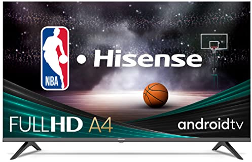 Hisense A4 Series 40-Inch Class FHD Smart Android TV with DTS Virtual X, Game & Sports Modes, Chromecast Built-in, Alexa Compatibility (40A4H, 2022 New Model) Black