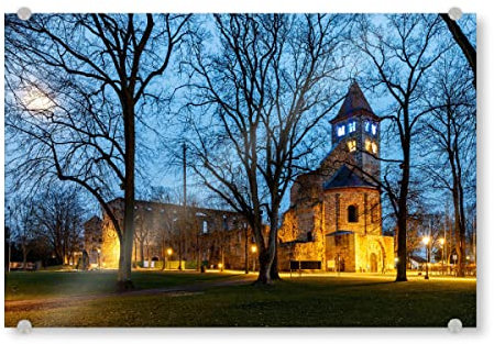 artboxONE Acrylglasbild 150x100 cm Architektur Bad Hersfeld Stiftsruine - Bild Bad hersfeld beleuchtet festspiele