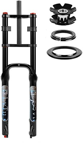 LvTu Elektrofahrrad Gabel Fahrradgabel 26 Zoll 4.0 Fat Tire Double Shoulder für Mountainbike Strandstoßdämpfer Fahrrad Federgabel 135mm (Color : Black)