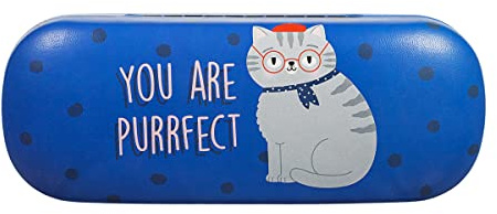 Sass & Belle Purrfect Kattglasögonfodral Glasögonhållare, BLÅ, en storlek
