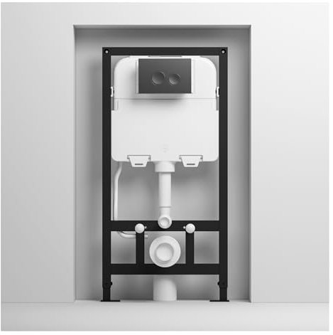 MEJE # MZE014P Spülkasten Vorwandelement mit Dual-Flush-Betätigungsplatte, weiß (kompatibel mit #MZE014P wandhängendes Smart-WC)