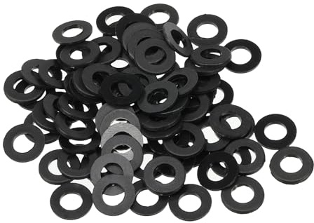 PATIKIL M5 Arandela Plana de Nylon 5x10x1mm (ID*OD*Gorsor) Negro 150Pcs | Arandela Plana de Plástico Redondo Juntas Toricas Sellado Espaciador para Tubería Manguera Sujetador Perno