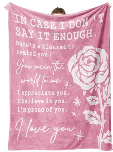 Craftique Anniversary Wedding Gift for Her, I Love You Blanket, 157 * 132cm | Wife Birthday Gifts, Quirky Gifts for Girlfriend on Christmas, Valentines, Mothers Day, Love Reminder Blanket for Women Her
