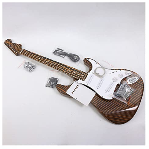 Fachmann E-Gitarren-Bausatz E-Gitarrenhals Aus Zebraholz Gitarrenkörper 22 Bünde Gitarrenbausatz Mit Allen Gitarrenteilen Selbstbau Gitarrenkit