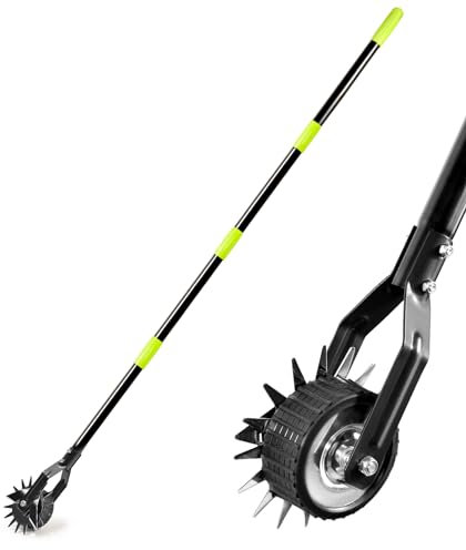 Klarg Edger Lawn Tool for Sidewalk, Wheel Rotary Edger, Manual Lawn Edger, Grass Edger Long Handle 66.9 inch, Adjustable Edgers for Landscaping, Garden, Yard