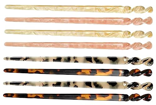 Housoutil 32pcs Tortoise Shell Long Hair Sticks Acetate Hair Pin Women for Buns for Women