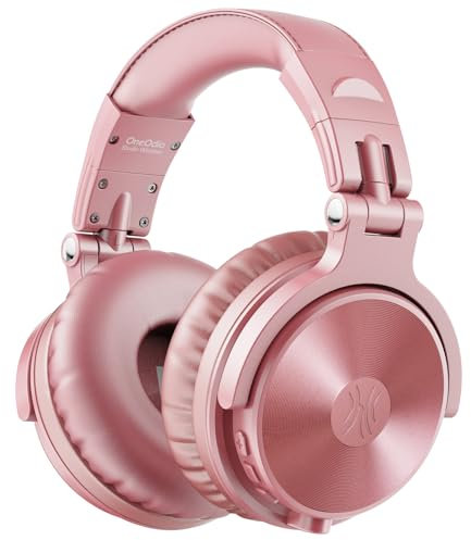 OneOdio ProC Bluetooth Cuffie senza fili e modalità cablata, 110 ore di utilizzo, cuffie audio con microfono, Hi-RES audio, cuscinetti in proteine morbide, extra bassi, comode leggere pieghevoli oro