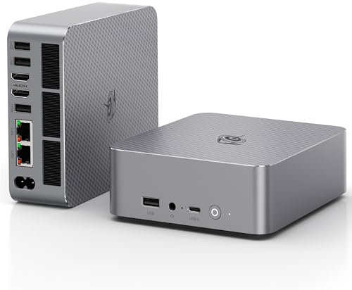 Beelink Mini PC, AMD Ryzen 5500U (6C/12T, Up to 4.0GHz), 16GB DDR4 500GB M.2 NVME SSD, Mini Computer Support 2.5G LAN/Dual Screen Display/USB3.2/WiFi6/BT5.2 Home/Office Micro Desktop Computer