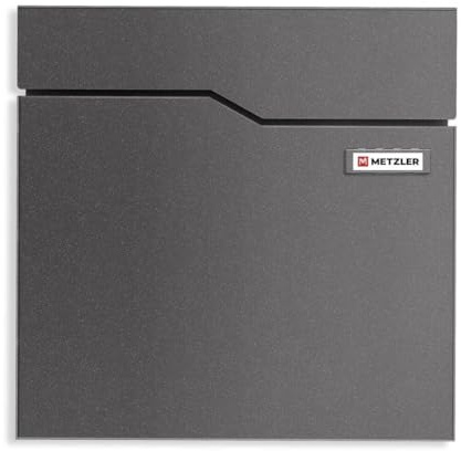 Metzler Briefkasten in Eisenglimmer DB 703 - Pulverbeschichtet & mit Zeitungsfach - mit austauschbarem Namensschild - Hochwertiger Postkasten mit Namensschild und Zeitungsfach | Hoffmann